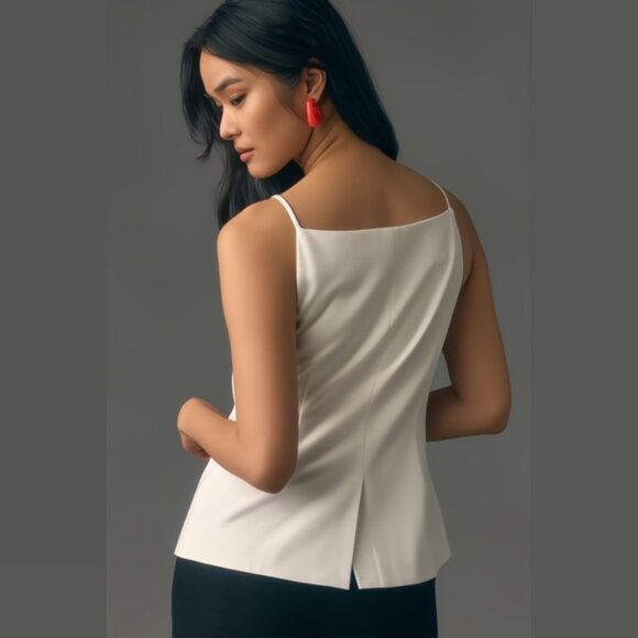 NEW Sunday in Brooklyn Size XL Ponte Apron Vest - White - Picture 3 of 4